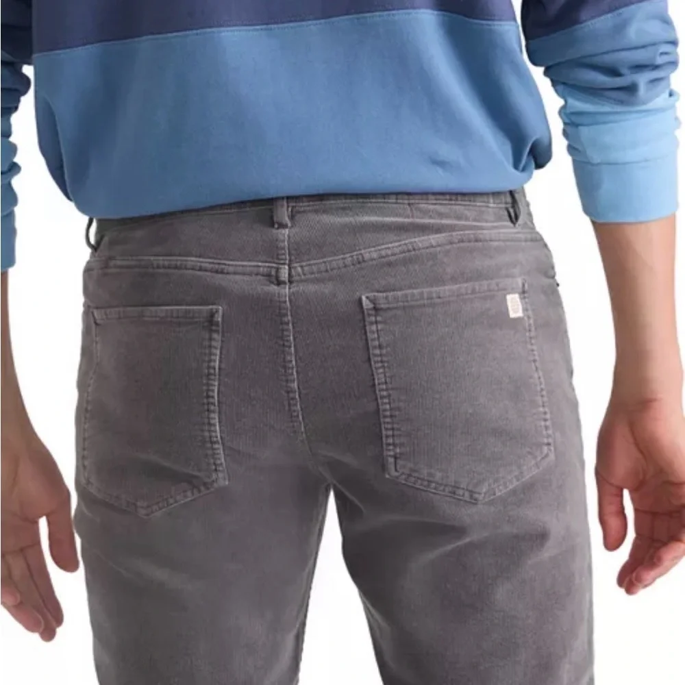 Marine Layer 5-Pocket Mid Grey Corduroy Pants Slim Straight